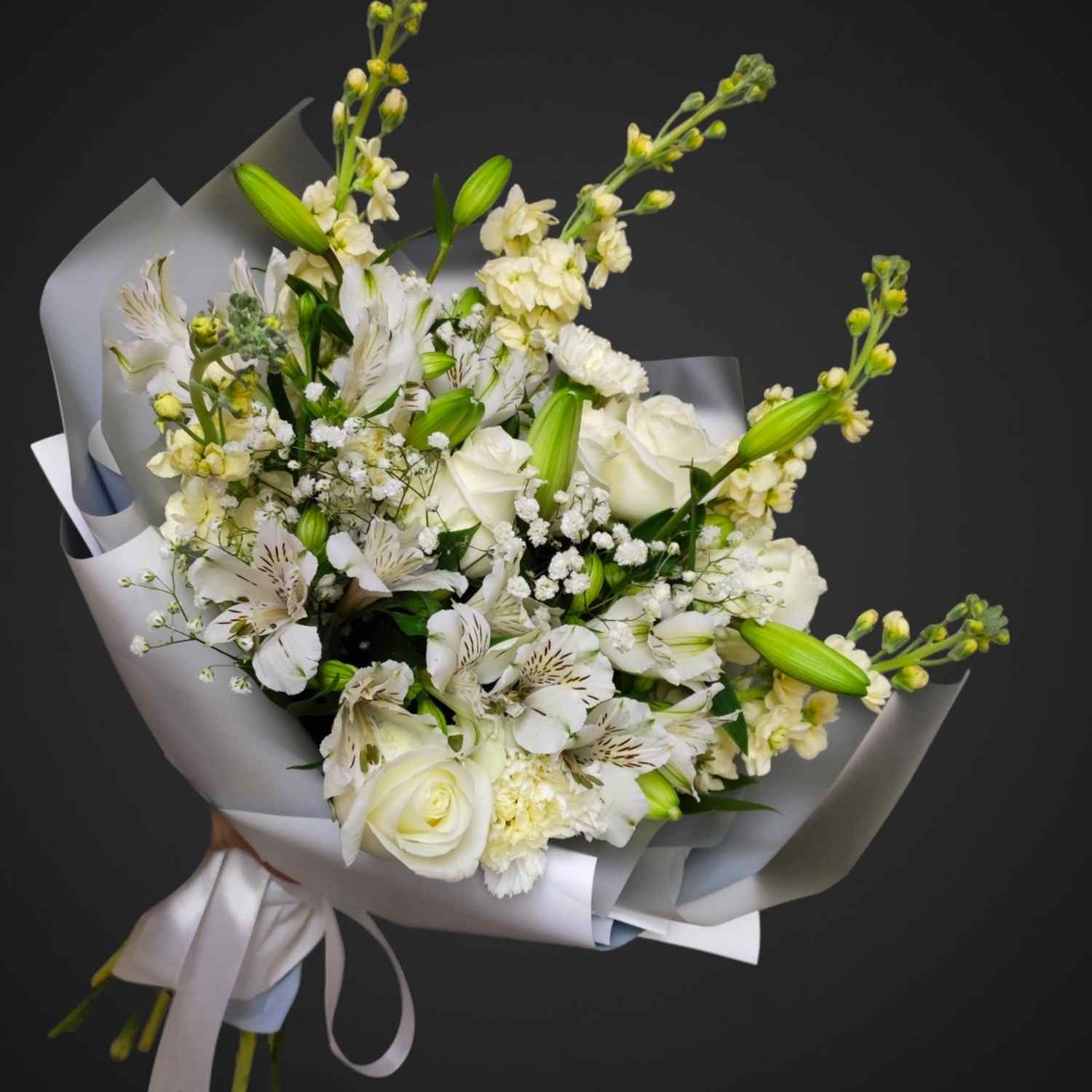 Букет 'Жемчужное ожерелье', доставка по Аксаю, покупайте красивые цветы