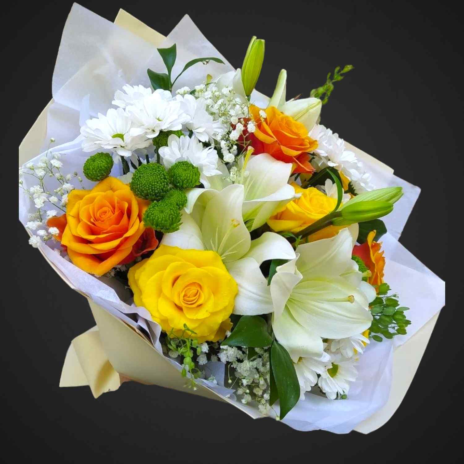 Букет 'Позитивная волна', составные цветы, доставка в Аксай, покупайте сейчас.