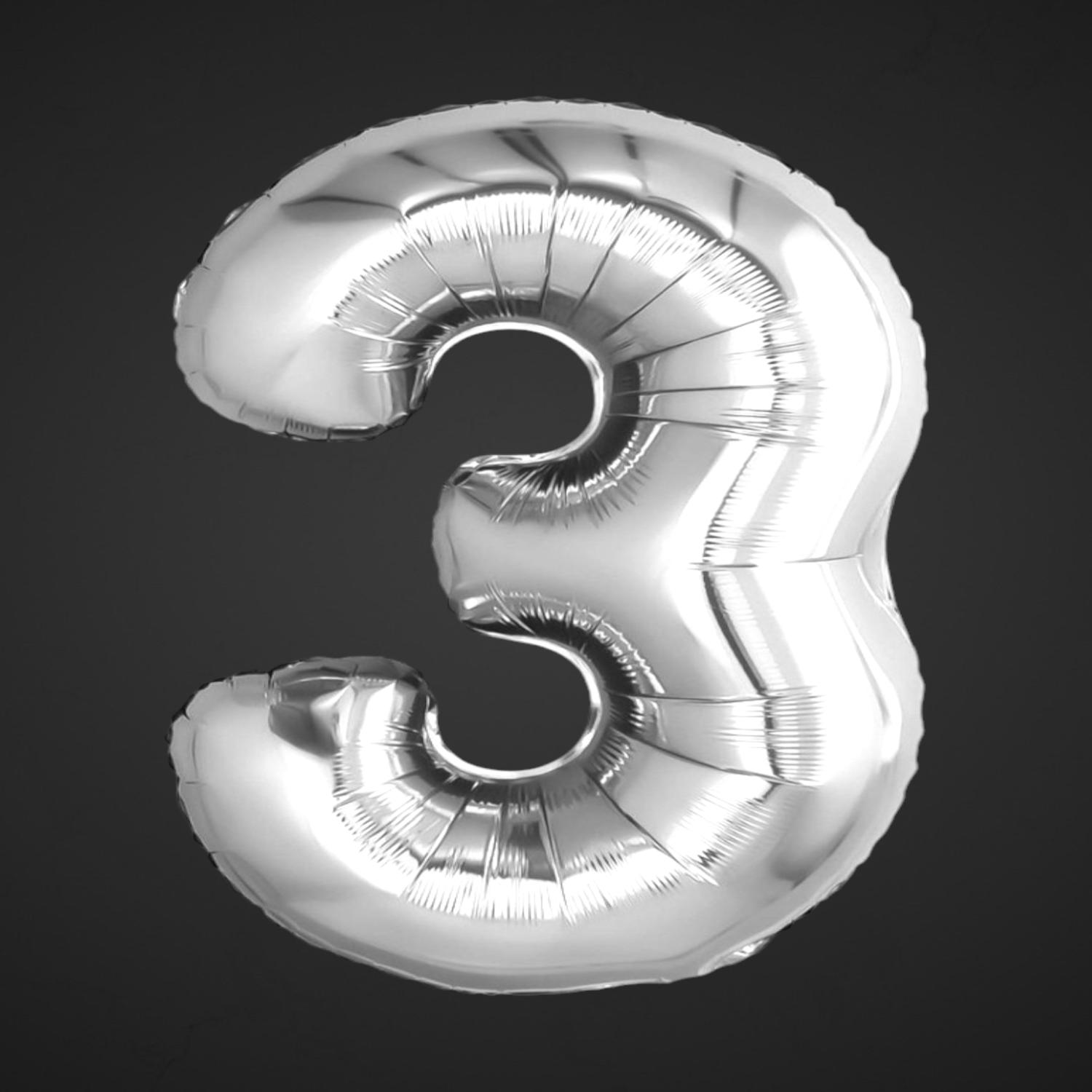 Фольгированная цифра 3 для украшения, подходит для доставки, Аксай