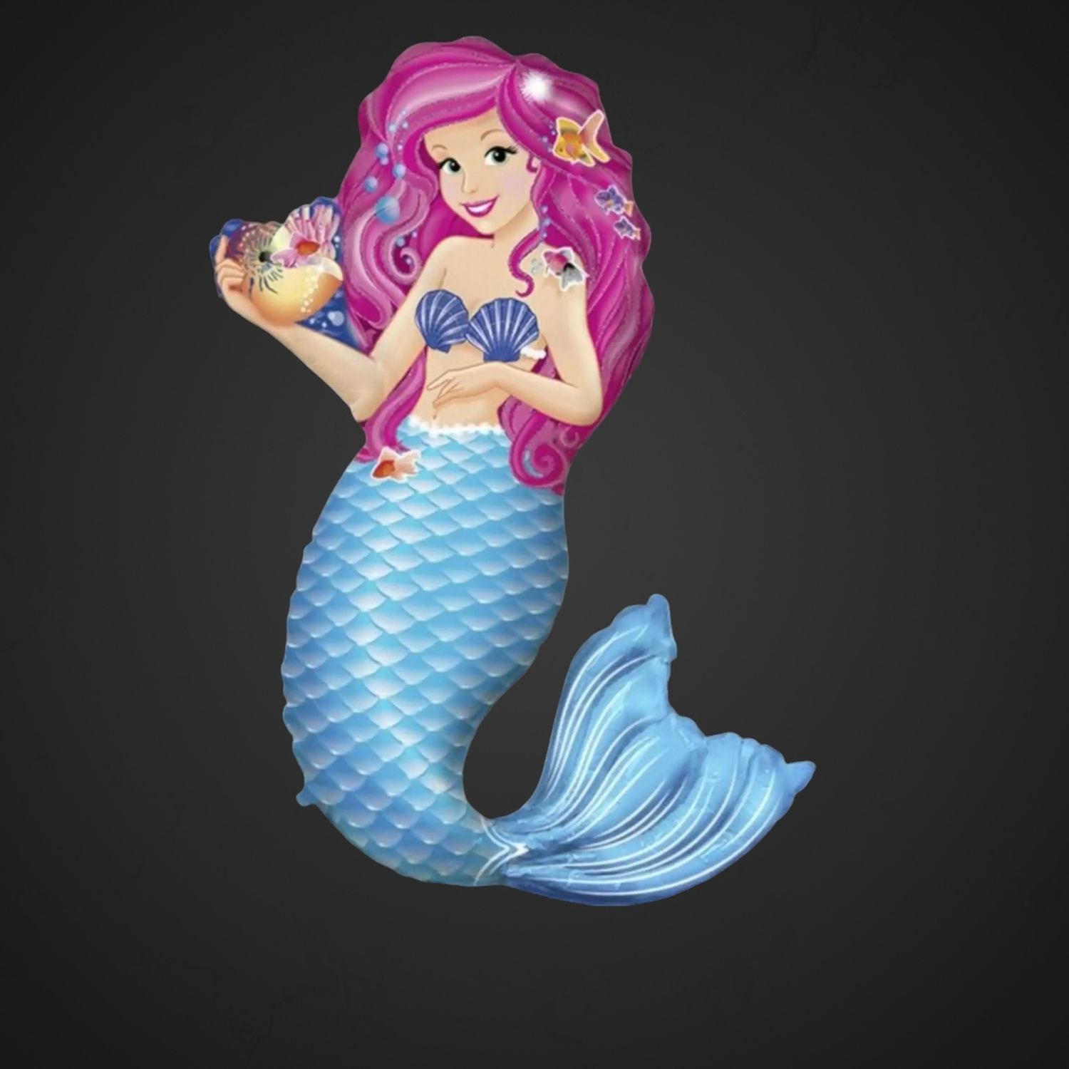 Фольгированный шар Русалочка с ракушкой 75*105 см, купить с доставкой в Аксай