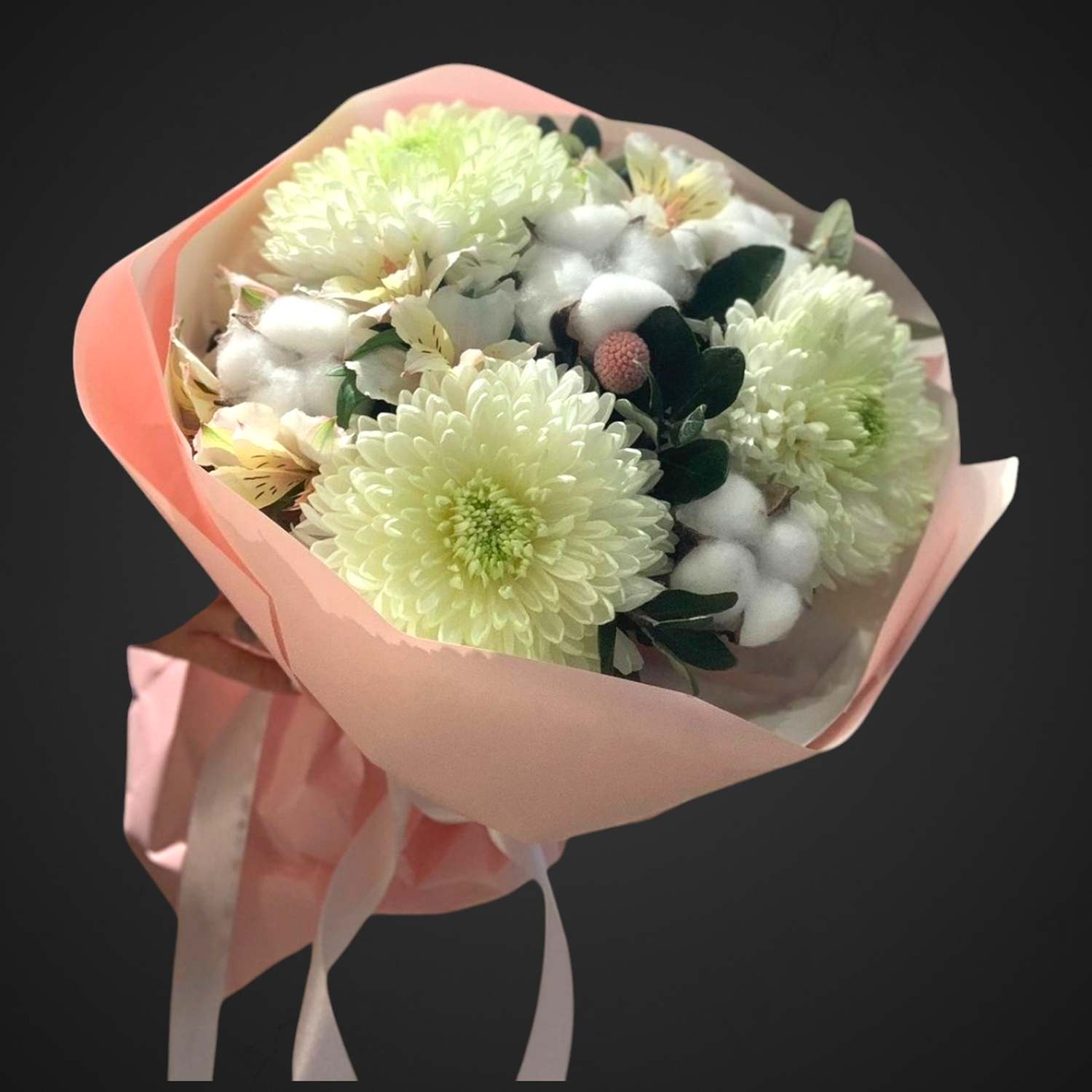 Букет "Сливочный десерт": нежные пастельные оттенки, доставка в Аксай, купите по выгодной цене