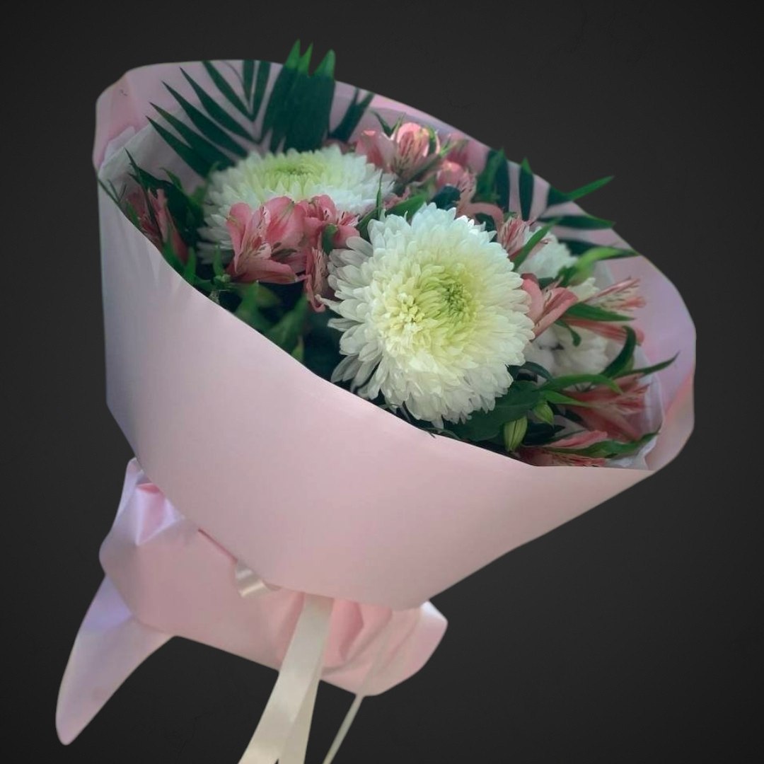 Букет 'Огни сердца', составные цветы, яркие краски, доставка в Аксай, купить